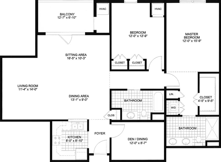 Calhoun 2D architectural floor plan drawing
