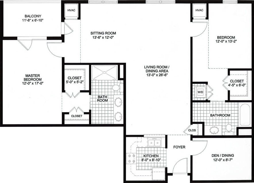 Chesterfield 2D architectural floor plan drawing
