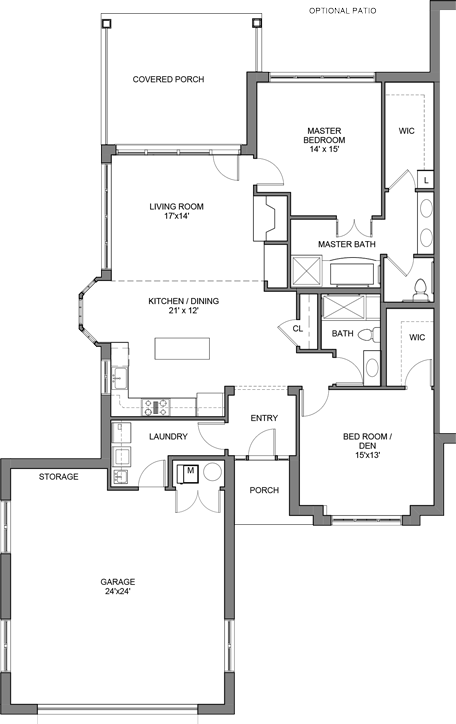 Hawthorn 2D architectural floor plan drawing
