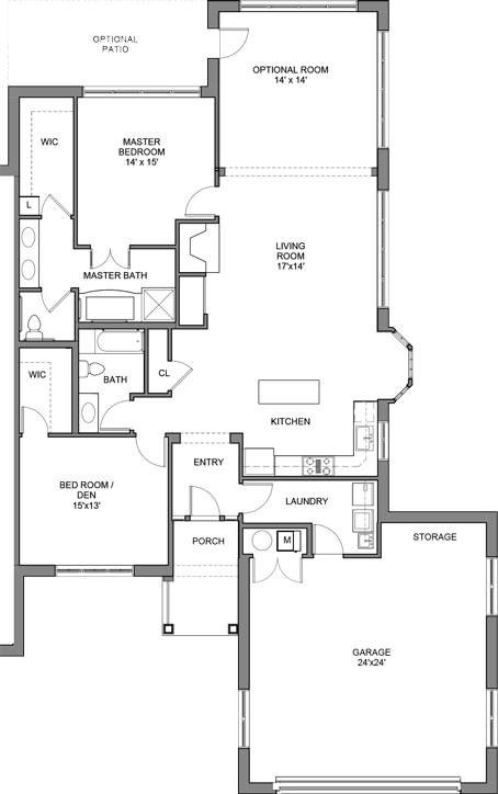 Jasmine 2D architectural floor plan drawing