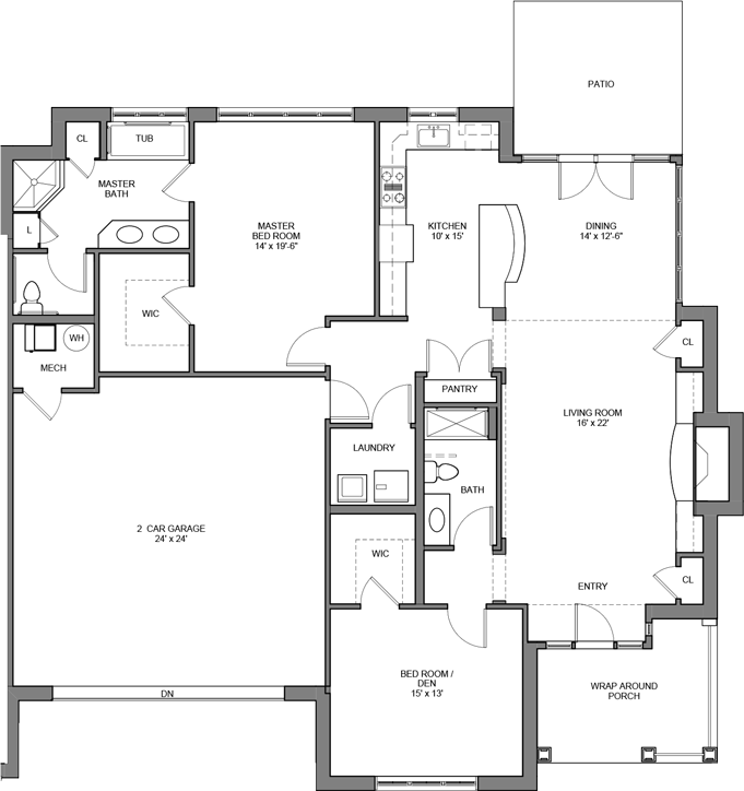 Sweetfern 2D architectural floor plan drawing