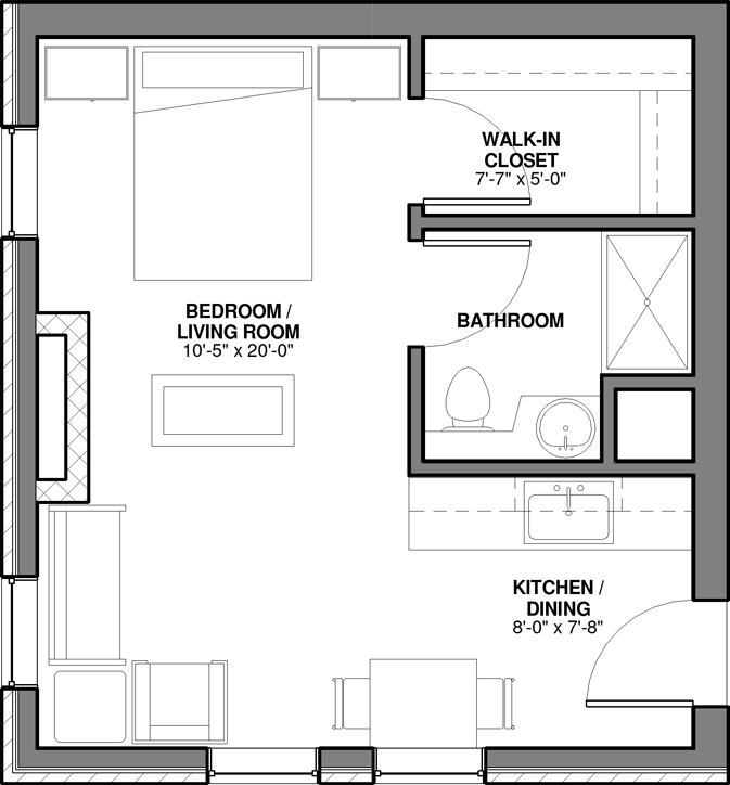 Hampton 2D architectural floor plan drawing