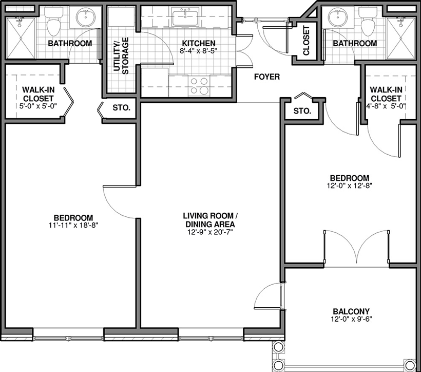Brookland 2D architectural floor plan drawing
