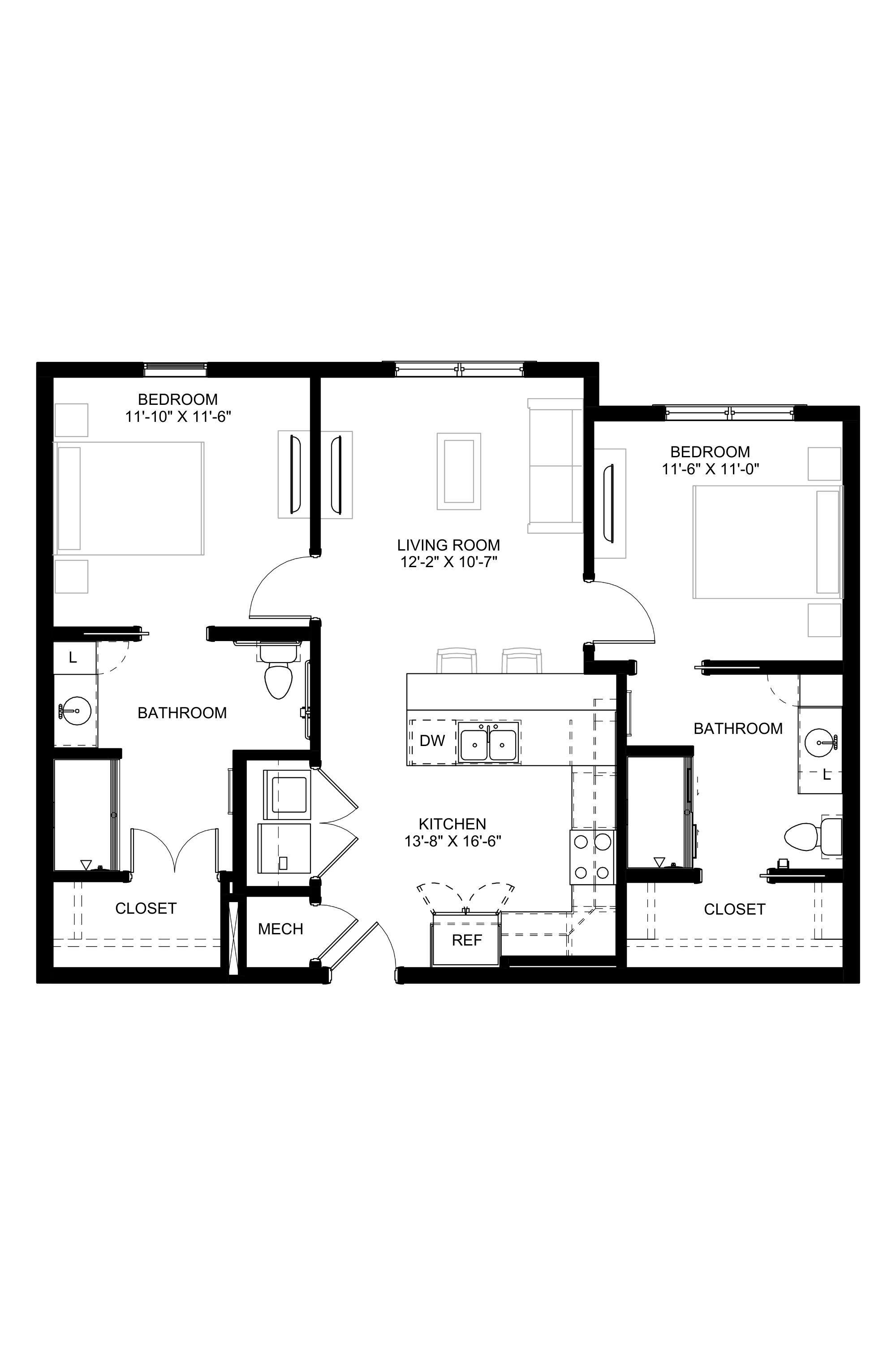 Unit D Accessible floor plan